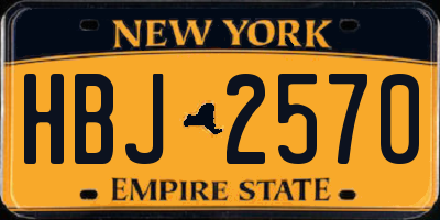 NY license plate HBJ2570