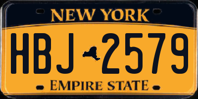 NY license plate HBJ2579