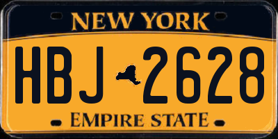 NY license plate HBJ2628