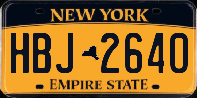 NY license plate HBJ2640