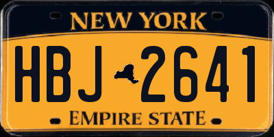 NY license plate HBJ2641