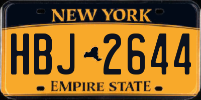NY license plate HBJ2644