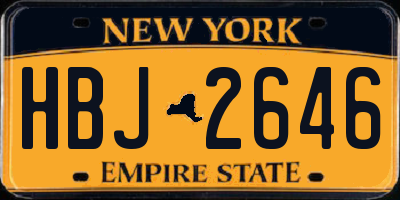 NY license plate HBJ2646