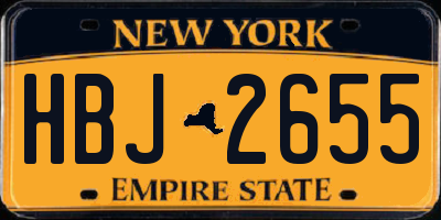 NY license plate HBJ2655