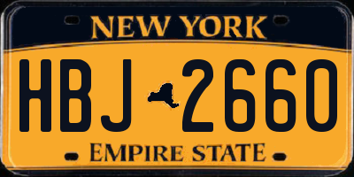 NY license plate HBJ2660