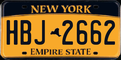 NY license plate HBJ2662