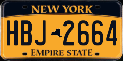NY license plate HBJ2664