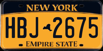 NY license plate HBJ2675