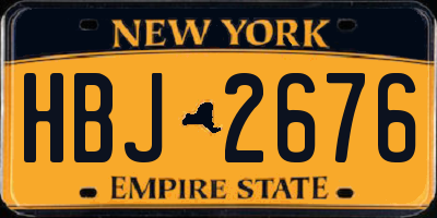 NY license plate HBJ2676