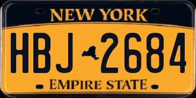 NY license plate HBJ2684