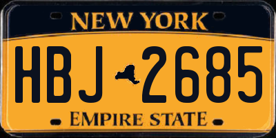 NY license plate HBJ2685