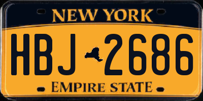 NY license plate HBJ2686