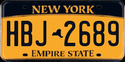 NY license plate HBJ2689