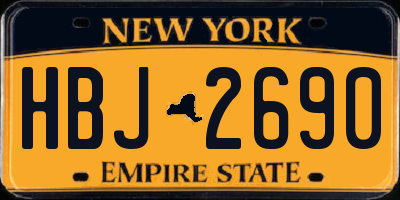 NY license plate HBJ2690
