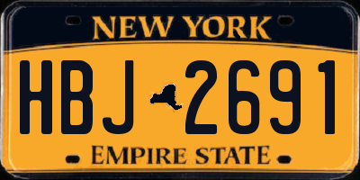 NY license plate HBJ2691
