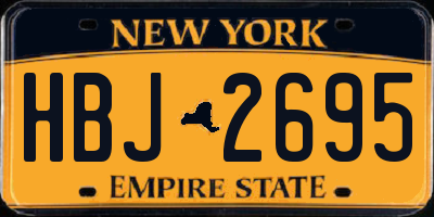 NY license plate HBJ2695