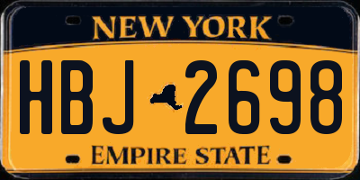 NY license plate HBJ2698