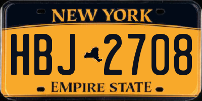 NY license plate HBJ2708
