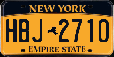 NY license plate HBJ2710