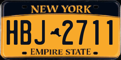 NY license plate HBJ2711