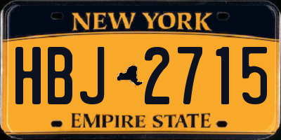 NY license plate HBJ2715