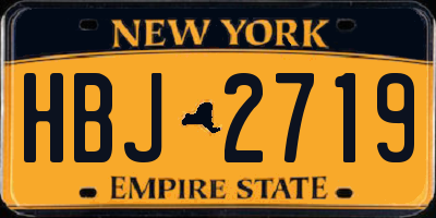 NY license plate HBJ2719
