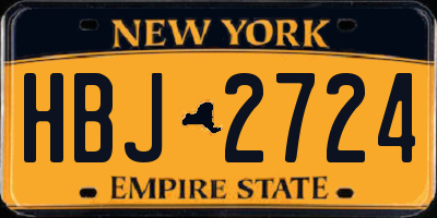 NY license plate HBJ2724