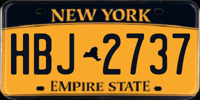 NY license plate HBJ2737