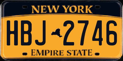 NY license plate HBJ2746