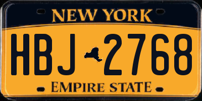 NY license plate HBJ2768