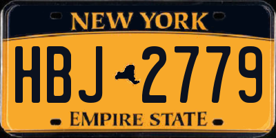 NY license plate HBJ2779