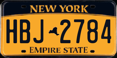 NY license plate HBJ2784
