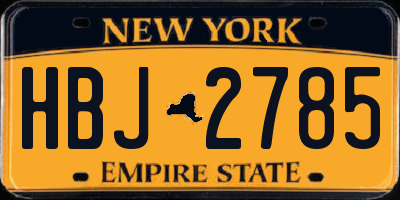 NY license plate HBJ2785