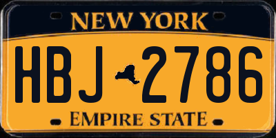 NY license plate HBJ2786