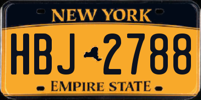 NY license plate HBJ2788