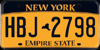 NY license plate HBJ2798
