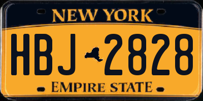 NY license plate HBJ2828