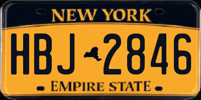 NY license plate HBJ2846
