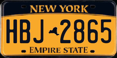 NY license plate HBJ2865