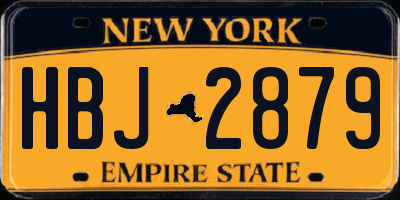 NY license plate HBJ2879