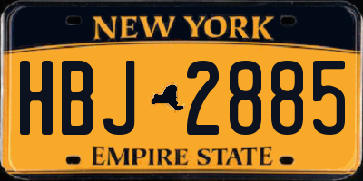 NY license plate HBJ2885