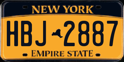NY license plate HBJ2887