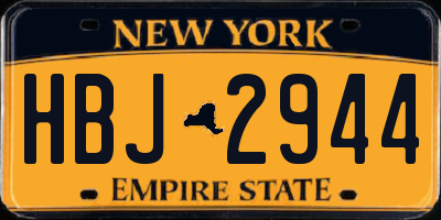 NY license plate HBJ2944