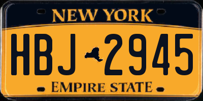 NY license plate HBJ2945
