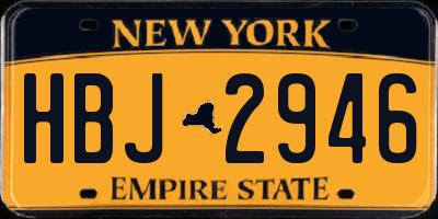 NY license plate HBJ2946