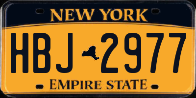 NY license plate HBJ2977