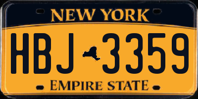 NY license plate HBJ3359