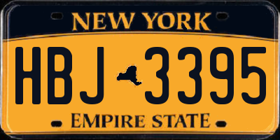 NY license plate HBJ3395