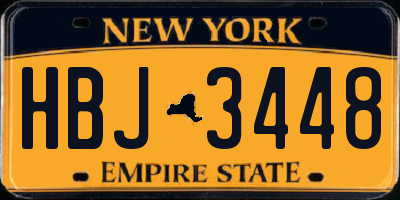 NY license plate HBJ3448