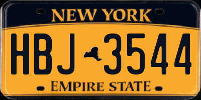NY license plate HBJ3544